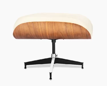 Eames Lounge Chair and Ottoman Ivory White Leather